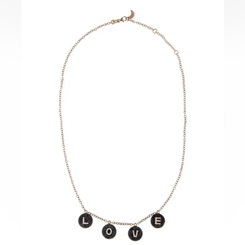 Bettina Javaheri black diamond rose gold love necklace RARE - Picture 4 of 16
